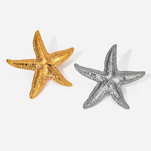 Starfish Stud <b>Earrings</b> Zinc Alloy Gold Silver Color Stainless Steel <b>Post</b> Fashion Jewelry - Product Image 1