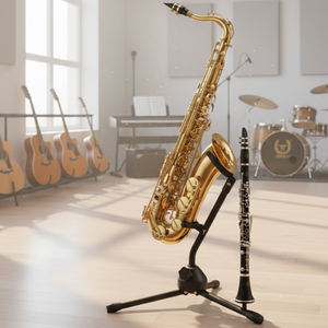 Soporte para Saxofón SA-3-1B Antideslizante y con Acolchado Protector, Altura Ajustable, con Soporte para Flauta/Clarinete - Product Image 2
