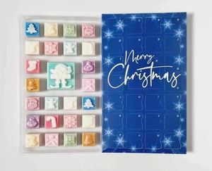 Offre Spéciale personnalisé vide noël calendrier de l'avent boîte cire fond cristaux <span class=keywords><strong>bombe</strong></span> de bain bougie papier de bain gaufrage crème pour le visage - Product Image 3