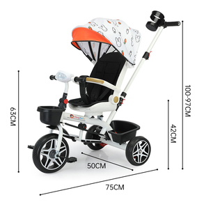 <span class=keywords><strong>Cochecito</strong></span> para bebé, triciclo para bebé, triciclo para niños, herramienta para caminar para niños, plegable y reclinable, bicicleta para sentarse - Product Image 6