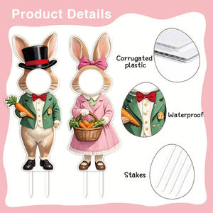 Cross-Border Easter Large Inflatable Bunny and Chick with LED <b>Lights</b> for <b>Outdoor</b> <b>Patio</b> and Spring Garden Decorations - Product Image 3