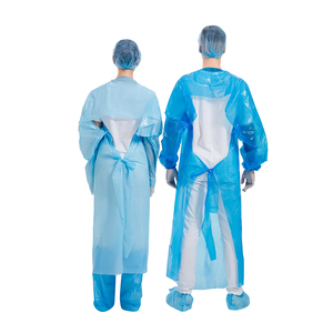 Vente chaude médicale CPE robe d'isolement robe d'hôpital robe de tête arrière complet pack individuel AAMI niveau 3 chirurgical Chine - Product Image 2