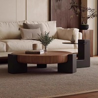 Mesa de Centro Moderna Minimalista de Madera Sólida con Estructura Metálica, Diseño Italiano de Alta Gama, Mueble de Lujo para Sala de Estar