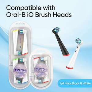 Têtes de <span class=keywords><strong>brosse</strong></span> à dents de rechange compatibles avec <span class=keywords><strong>Oral</strong></span>-<span class=keywords><strong>B</strong></span> iO Series 7 8 <span class=keywords><strong>9</strong></span>, têtes de rechange pour nettoyage professionnel, lot de 2/4 noir et blanc - Product Image 4