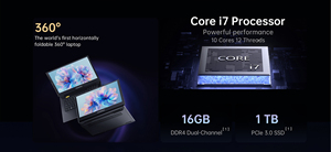 X1 14 pulgadas 14 ''1920*1080 pantalla dual 360 grados I7 1255U tipo <span class=keywords><strong>C</strong></span> Business Notebook - Product Image 4