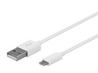 Câble de charge pour téléphone portable Micro USB blanc Design de base Câble de charge pour appareil électronique Cordon de transfert de données Micro USB