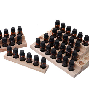 Wooden Essential Oil Storage Rack Natural Wood Color Desktop Cosmetic Organizer Shelf 4 Tier Display <b>Stand</b> for Bottles Nail - Product Image 2