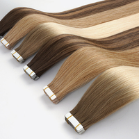 Plester rambut Humain asli 100% rambut manusia Remy Virgin 24 inci tarik ganda Eropa pita Mini tak terlihat di produsen ekstensi rambut