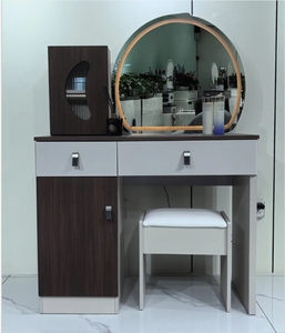 Muebles de Dormitorio Modernos y Sencillos, Mesa de Maquillaje con Espejo con Luz LED y Múltiples Cajones de Almacenamiento - Product Image 2