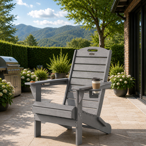 Chaise <span class=keywords><strong>Adirondack</strong></span> commerciale moderne en PEHD, pliable, imperméable, pour l'extérieur, idéale pour les projets d'hôtels, d'écoles, de parcs, de stations balnéaires et de piscines. - Product Image 1