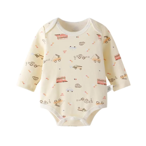 Combinaison pour bébé Printemps Été Automne Dessin animé Triangle Rampant Manches longues Unisexe Combinaison Grenouillère Coton 0-1 an - Product Image 1