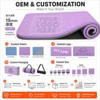 Tapete de Yoga TPE de 15 mm, Extra Grueso y Ancho (90 cm), Antideslizante, para Ejercicio, Fitness, Gimnasio, Ecológico, Amortiguador, Absorción de Impactos, Personalizado, Venta al Por Mayor
