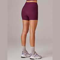 Short de sport personnalisé pour femmes Short de yoga chaud pour cyclisme Short de motard 4 "à taille haute pour femme absorbant la sueur