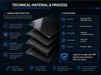 Garde-boue en fibre de carbone pour Tesla Model 3/Y avec revêtement anti-UV de qualité supérieure, prix de gros direct usine