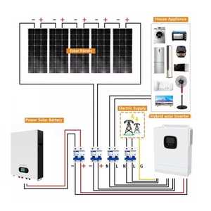 Système de montage solaire hybride à batterie 20 kW avec contrôleur MPPT pour système d'énergie solaire hybride connecté au réseau domestique - Product Image 1