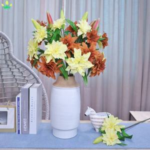 Fiore di Giglio Artificiale a Stelo Lungo, <span class=keywords><strong>Bouquet</strong></span> di Fiori in Seta a Fiore Intero per Decorazioni Casa, Matrimoni, Feste, Docce, Regali Fai-da-Te - Product Image 3