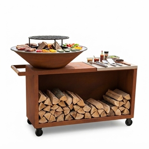 Brasero de <span class=keywords><strong>barbecue</strong></span> extérieur en acier corten rouille européen chaud - Product Image 5