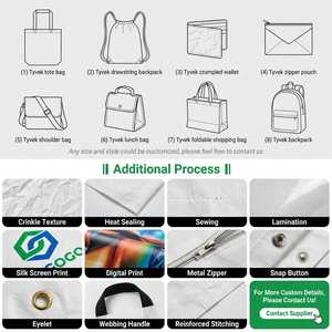 Sac Tyvek personnalisé pour sacs fourre-tout en papier Dupont, motif lettres, imperméable, pour la vie quotidienne, avec poche, respectueux de l'environnement, idéal pour un cadeau - Product Image 6