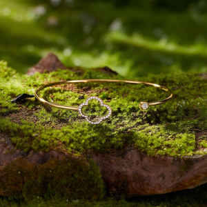 Bracelet en cristal, acier inoxydable 316L, plaqué or PVD, durable, résistant, design ouvert, minimaliste, unisexe - Product Image 3