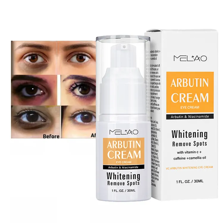 Vitamin C Arbutin Eye Cream For Dark Circles Puffiness Organic Private Label Anti Aging Eye Bag Remove Brightening Eyes Cream