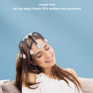 Masajeador de cabeza inteligente al por mayor 14 cabezales de masaje modo de vibración 5 niveles de intensidad sincronización de 15 minutos ayuda a reducir la ansiedad mejorar - Product Image 2