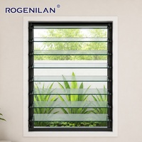 Rogenilan - Volets minimalistes à économie d'énergie, vitrés givrés, en aluminium, pour fenêtres extérieures de maisons