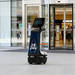 روبوت خدمة بشري ذكي جديد لعام 2025، روبوت ترحيب ذكي يدعم 4G/5G وواي فاي، يعمل بنظام أندرويد، شحن تلقائي، وقت تشغيل 6-8 ساعات، ملاحة بالليزر - Product Image 1