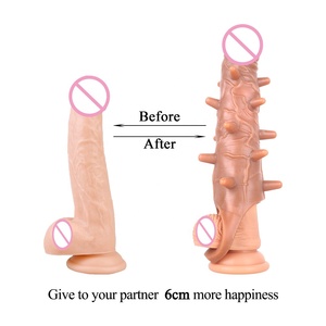 Großhandel Multi Color Realistic Kondome für Männer Wieder verwendbare Penis hülle für männliche Vergrößerung männliche Verzögerung Ejakulation Sexspielzeug - Product Image 5