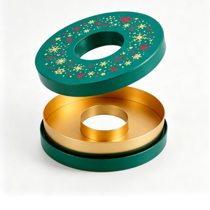 Caja de Regalo Redonda Circular para Presentaciones Navideñas, Diseño Multiusos, Tamaños Personalizados, Patrones y Logotipo para Regalos Minoristas - Product Image 1