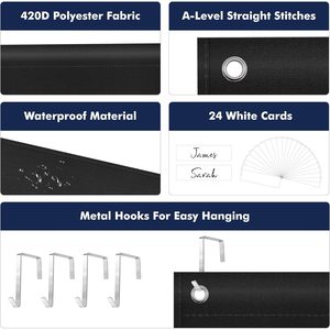 Organizador de archivos colgante de pared con 24 bolsillos, bandejas para documentos de poliéster con 4 colgadores metálicos y 2 marcadores para uso en el hogar y la oficina - Product Image 4