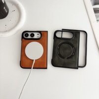 Coque en cuir pour iPhone 18 Ultra compatible, anti-traces de doigts, PC + cuir, avec design professionnel