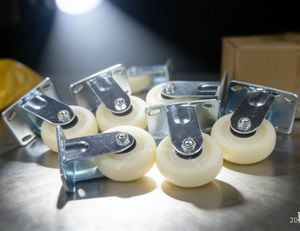 Roue pivotante/fixe en polypropylène PP de 4 pouces, résistante aux produits chimiques, non marquante, roulement à billes, frein à blocage total - Product Image 4