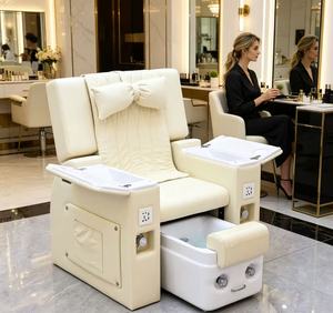 Fauteuil de pédicure de luxe sans plomberie avec massage et bain de pieds électrique, fauteuil de spa moderne rose pour salon de beauté (vente en gros) - Product Image 1