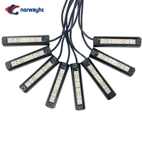 Haute luminosité 8 Pods RGB Rock Lights Aluminium Métal LED Underglow Light Kit App Control RF Télécommande Mode Musique