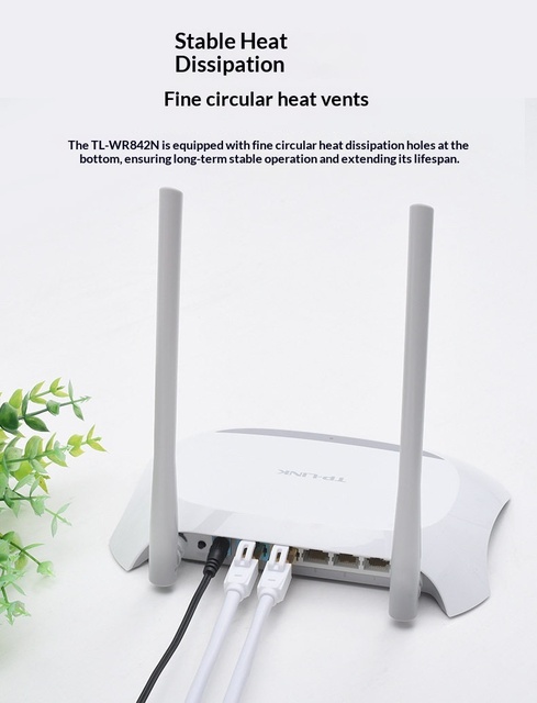 TP-Link TL-WR842N 300Mbps Wireless Router for Home, FTTH SC Connector, 1 WAN Port, English Version V12
