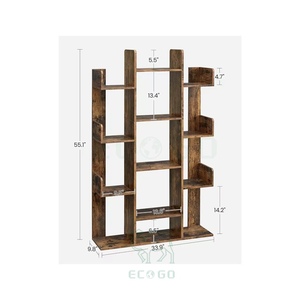 Librería Moderna de Bambú Moso Ecológica de Alta Calidad con Forma de Árbol, con 13 Estantes de Almacenamiento y Esquinas Redondeadas para Sala de Estar - Product Image 5