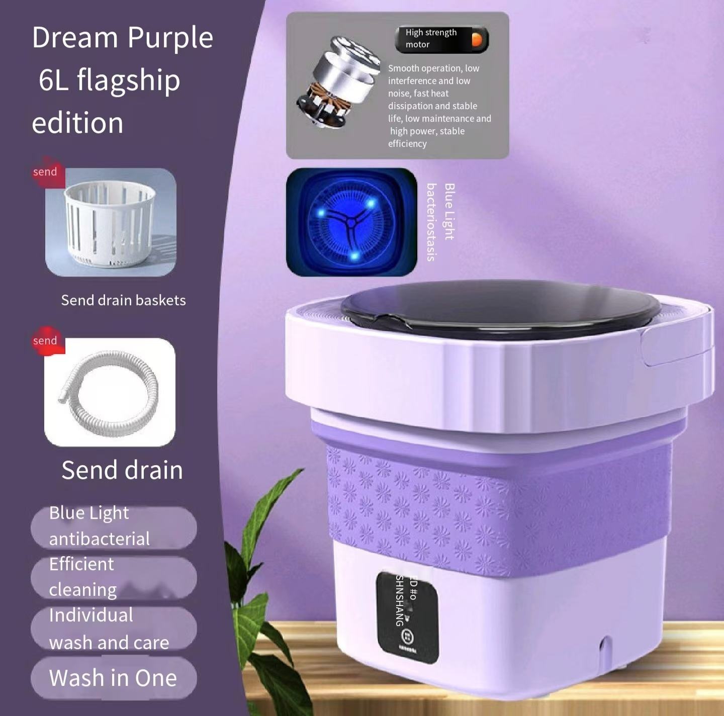 Modelo cuadrado 6L púrpura