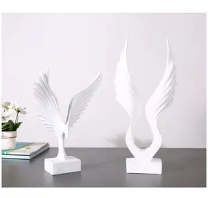 Nordic American Decoratie Hars Geschenk Eenvoudige Engel Vleugel Decoratie Hars Muziek Model Kamerkast Standbeeld Beeldjes Ambachten