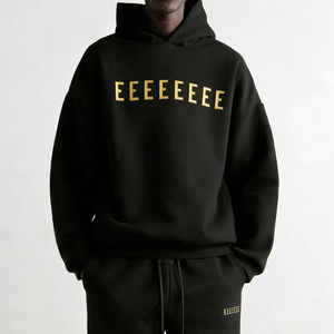 Sudadera con Capucha Fere para Hombre, Unisex, de Alta Calidad, Conjunto de 2 Piezas, Sudadera Holgada de Lana y Pantalones Deportivos con Patrón Sólido y Hombros Caídos GOD - Product Image 6