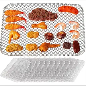Hexagon Partitioned basket bbq wire mesh grill net for roasting meat