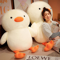 Internet rouge grand canard blanc velours jouet Super doux en peluche lit oreiller mignon câlin canard poupée pour petite amie lavé soulagement du Stress maille
