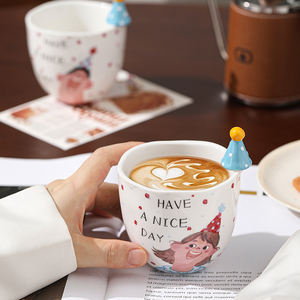 Nordique petit mignon joyeux anniversaire bonnet en céramique tasses à café <span class=keywords><strong>sans</strong></span> poignée - Product Image 4