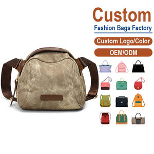 Bolso Bandolera de Cuero y Lona de Grano Completo, Directo de Fábrica OEM – Estilo Vintage, Perfecto para el Trabajo y Escapadas de Fin de Semana, Colores Disponibles - Product Image 1