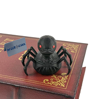 Meetcera Araignée noire géante en résine pour décoration d'Halloween, jouet à presser réaliste et durable, ensemble animal pour la manipulation