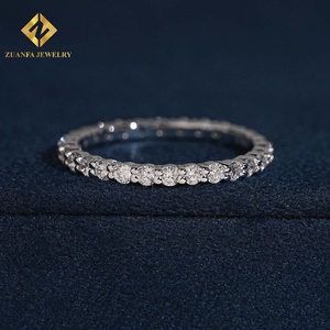 แหวนเพชรทรงกลมจาก ZUANFA JEWELRY เพชรเลี้ยงในห้องปฏิบัติการ ดีไซน์แบบเต็มวง สามารถสวมซ้อนกันได้ เหมาะสำหรับเป็นแหวนแต่งงานสำหรับผู้หญิง - Product Image 3