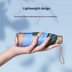 Sombrilla Manual <span class=keywords><strong>para</strong></span> Mujer con Diseño de Pintura al Óleo, Mango de Silicona, 6 Varillas, <span class=keywords><strong>para</strong></span> <span class=keywords><strong>Terraza</strong></span>, Uso en Días Soleados y Lluviosos, Protección UV - Product Image 2