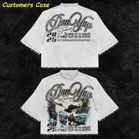 T-shirt court de luxe sur mesure de haute qualité, coupe ample, style Y2K streetwear, avec graphique en strass, pour hommes, fabricant de t-shirts