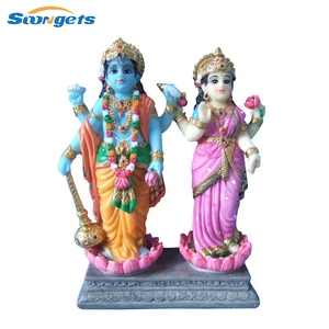 Estatua de Dios Hindú <span class=keywords><strong>Vishnu</strong></span> y Laxmi Hecha a Mano en Poliresina - Product Image 4