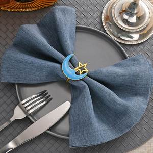 Islamic Dining Candlelight Dinner <b>Party</b> of Table Diy Ring Holders Eid Ramadan Mubarak Gold <b>Napkin</b> Rings - Product Image 3
