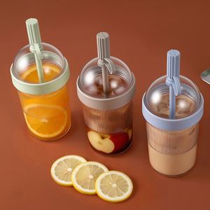 Food Grade Plastic Leakproof Portable Large Capacity Outdoor Travel Coffee Milk Tea Drinking Bottle Straw <b>Cup</b> - Product Image 2